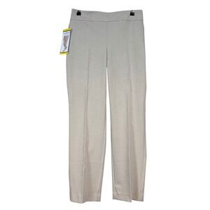 NWT Hilary Radley Heather Light Sand Mid Rise Slim Leg Pull On Pants Size Small